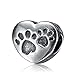 Produktbild Hund Pfote Charms Authentic 925 Sterling Silber Hund Pfote Charm Herz Tiere Fußabdruck Bead herz