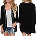 Produktbild VECDY Damen Bluse, Frauen Casual Feste Spitze Lange Ärmel Chiffon Strickjacke Loser Kimono Bluse Tops Exquisite Freizeitkleidung (2XL, Schwarz)