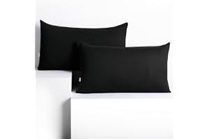 DecoKing Set med 2 örngott 50 x 60 * 2 i 100% kammad bomull med dragkedja, färg Svart, Amber