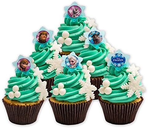 12 Assorted Disney's Frozen Party Favours Cupcake Rings Decorations