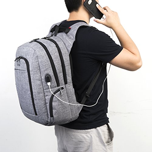 DTBG multifunktions Rucksack mit USB Anschluss Studenten Schule Rucksack Nylon Business Backpack   17 Zoll Laptop Rucksack Computer Tasche f  r 17 - 1