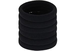 GOLRISEN Gomas de Pelo Negras, 20 unids Gomas Pelo Gruesas de Algodón, Banda de Pelo Elástica Grande, Cinta Elástica de Pelo para Mujer Hombre Niña, Coletero para Pelo Grueso Largo, Pesado y Rizado
