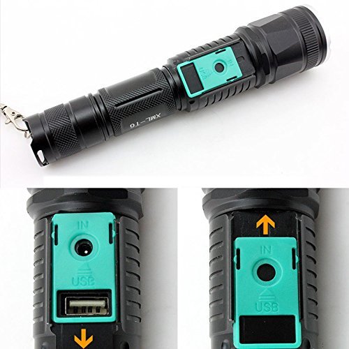 USB Aufladung Zoombar Taschenlampe LED USB-Ladefunktion Lamp Ladekabel Flashlight - 4