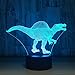 Produktbild 3D Effekt Illusion Lampen LED NachtlichterDinosaurier-Farben, die geführtes Nachtlicht mit Noten Knopf USB Kabel (AA) ändern