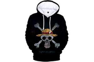 OLIPHEE Niño Sudadera con Capucha Impresa 3D Color Pull Anime Japonés Luffy Ace Zoro Hoodie Chándal Sudadera Cosplay Amantes del Anime