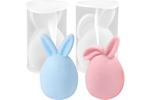 Auirshiky 2 Stücke Ostern Kaninchen Silikonform,aufgerichteten und Gefalteten Ohren Hase DIY Silikonform,Silikonformen Gießformen Oste, Silikonformen Gießformen,Osterhase, 3D Osterhas