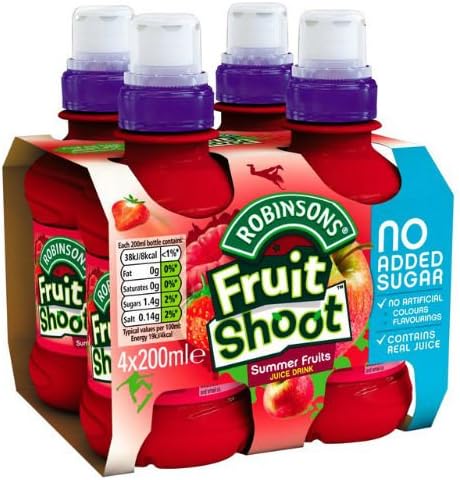 Robinsons Fruit Shoot Low Sugar Summer Fruits 4 x 200ml