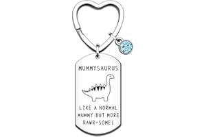 QMVMV Funny Mummy Gifts Mummysaurus Keyring from Daughter Son Birthday Christmas Thanksgiving Mothers Day Gifts for Mummy Mother Mama Mum