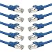 Produktbild rocabo 10m RJ45 Netzwerkkabel Patchkabel mit CAT 7 Rohkabel – LAN – Ethernet Gigabit LAN Switch Router - S/FTP PiMF – Halogenfrei blau 10 Stück