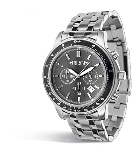 REFLECTS Armbanduhr mit Edelstahlgehuse - sehr elegant CHRONO Silber, Schwarz REFLECTS Armbanduhr mit Edelstahlgehuse - sehr elegant CHRONO Silber, Schwarz