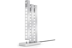 YIFEID Under Cabinet Kitchen Lights, 3 Pack Rechargeable Motion Sensor Lights Indoor with Charging Station Dimmable Stick-On Anywhere Wardrobe Lights Cupboard Light LED PIR Stair Shelf Kitchen Night Lighting