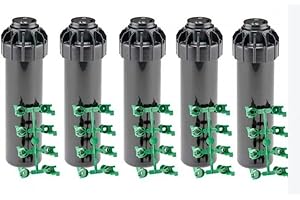 Suinga Lot de 5 arroseurs rotatifs Hunter SRM-04 pour Irrigation de Jardin, portée réglable 4 à 9 m, Filetage Femelle 1/2", Angle Ajustable, arroseur pour pelouse et système d’arrosage Automatique