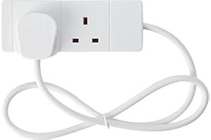 pro elec PEL00899 2 Gang 1 m Extension Lead Cable - White