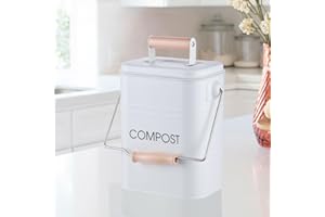 STARNINE Kitchen Counter Compost Bin 3.5 Litre Compost Caddy Ventilated Small Waste Bin For Kitchen Food Waste Stainless Steel