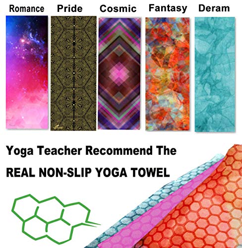 Serviette de Yoga, pour Tapis de Yoga, en Microfibre Antidérapante, Antiglissante et Super Absorbante, éco-responsables pour Exercices Fitness, Bikram, Pilates et Hot Yoga