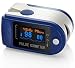 Produktbild AVAX AV-50D - Fingerpulsoximeter / Pulsoximeter (Finger Pulse Oximeter) - %SpO2 (Sauerstoffsättigung des Blutes) & Herzfrequenzmesser mit OLED-Anzeige und Zubehör - BLAU