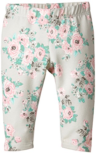 United Colors of Benetton Baby-Girls Flroal Legging Floral Trouser, Grey, 3 to 6 months (Manufacturer Size: 62 cms)