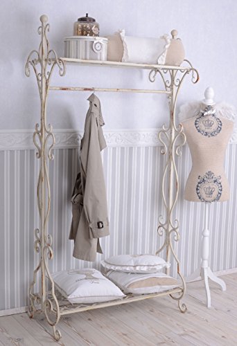 PALAZZO INT Nostalgie Garderobe Shabby Chic Garderobenständer Weiss Metallständer