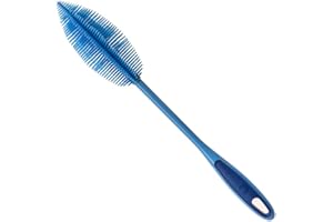 Kochblume Flaschenbürste 36cm | Premium-Silikon & BPA frei| Hitzbeständig | Spülmaschinenfest | Für Trinkflaschen, Thermoskannen & Gläser | Farbe: blau
