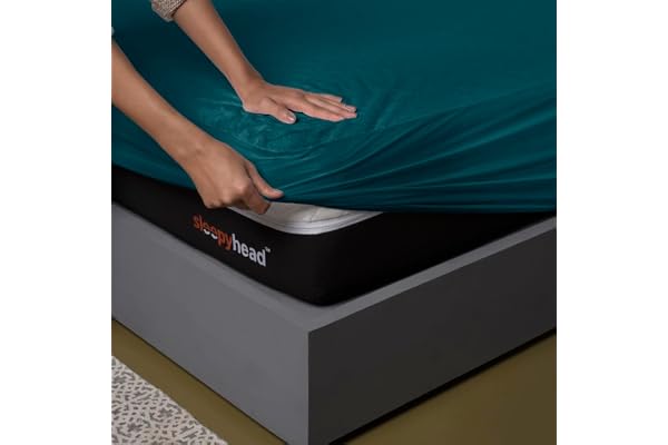 Sleepyhead 100% Waterproof Cotton Feel Mattress Protector King Size, 78 x 72 Inches Breathable & Ultra Soft Fitted Bed Protector Deep Teal