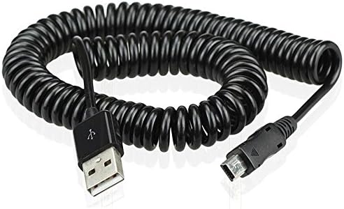 coiled Spring Coiled USB 2.0 Male to MINI USB 5PIN Data Sync Charger Cable (Black)