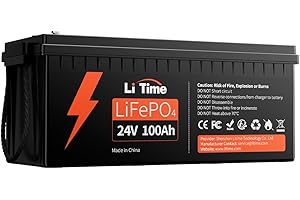 ‎LITIME LiTime Bateria litowa LiFePO4 24V 100Ah, Akumulator LiFEPO4 Wbudowany 100A BMS, 4000+ Cykli, 10 Lat Żywotności, Bateria Lifepo4 24V Odpowiednia Do Przyczep Kempingowych, Solarnych, Morskich