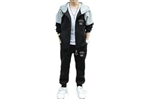 Runhomal Ensemble Sport Enfant Garcon Fille Sweatshirt à Capuche Sweat Zippé Hoodie Veste Jogger Pantalon Jogging Survêtement Pants 2-14 Ans
