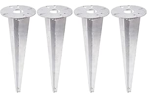 TRIBECCO Picchetto per lampada da giardino – Ø 116 x 300 mm – con apertura Ø 30 mm per guida cavi – acciaio piatto zincato a caldo – ancoraggio a terra per illuminazione da giardino