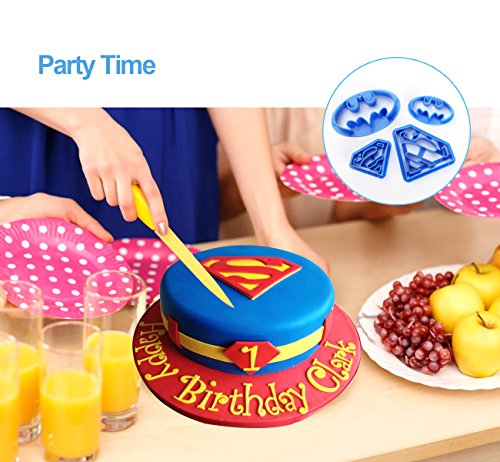 ilauke 4tlg. Keks Fondant Ausstecher Batman Super Hero Ausstechformen Superman Sugarcraft Cake Cookies Toast Cutter Dekoration Modellierwerkzeug Deko Stempel Set - 7