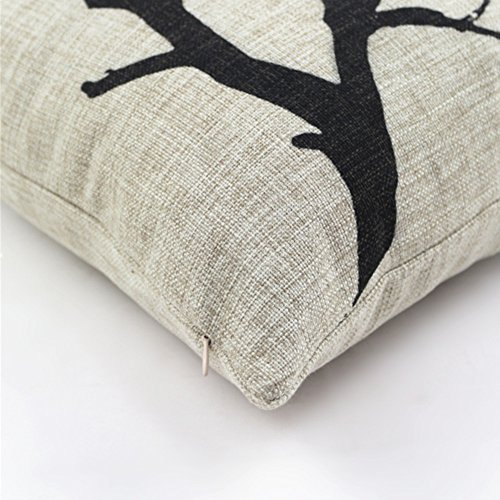 Weimi Dekorativ Kissenbezug Baumwoll Polyester Mix 40x40cm, 50x50cm, 60x60cm (schwarz, 60X60) - 3
