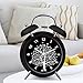 Produktbild KCFE 4-Zoll-Metall Glocke Wecker Wecker binaurale schlagen Bell Metall stumm leuchtenden Wecker am Bett Uhr,Schwarzes Gehäuse/wollen Baum