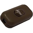 Art Deco Emporium Brown Dual Pole Inline Switch for Light Switches, Small Appliance or Lamp Switch Accepts upto Three Core Round or Flat Wire and Flex 6Amp 230V Double Pole Switching