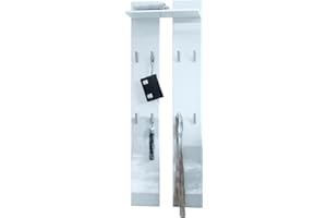 Vladon Wandpaneel 170, Made in Germany, Garderobenpaneel bestehend aus 2 Paneelen und 1 Ablagefläche, Weiß Hochglanz (57 x 170 x 20 cm)