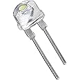 Wizzo (Pack of 20 Pieces 0.5 Watt Super Bright Transparent LED 8mm 3V DC 2 Pin Light Emitting Diode (White) Multipurpose, For Science Projects DIY Hobby Kit