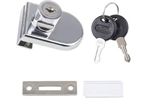 YUFANA Cerradura para Vitrina de Vidrio, Gabinete de exhibición Cerradura, Cerradura de puerta de vitrina, cristal cerradur de seguridad cerradur, Cerradura de seguridad para puerta de vidrio de 5-8 mm