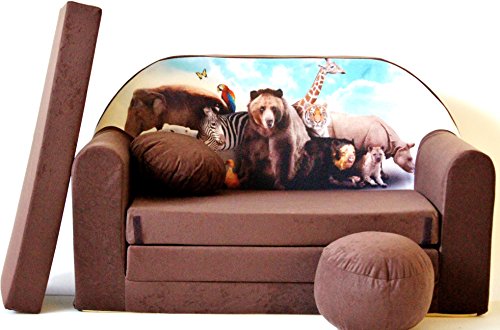 K8 Children's Fold-Out Sofa Couch Sofa Mini 3 in 1 Baby Set + Child Seat and Seat Sofa Cushion/Mattress