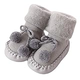 Sunday_Babykleidung Baby Socken Weihnachten Winter Baumwolle Söckchen,Sunday Neugeborene Kleinkind Jungen Mädchen Krippeschuhe Unisex Dicke Sock Krabbelschuhe (Grau, 6-12 Monate)