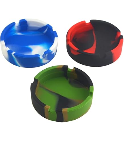 Posacenere rotondo in silicone luminoso, ecologico, colorato, resistente alle alte temperature, resistente al calore, per interni ed esterni, ufficio, decorazione domestica, tipo 8