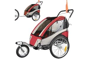 TIGGO Remolque de bici para niños completamente amortiguado con kit de footing, color: rojo 504S-01