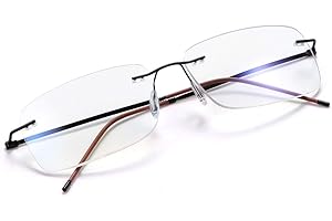 MIRYEA Bezramkowe progresywne wieloogniskowe okulary do czytania blokujące niebieskie światło bez linii wieloogniskowe czytniki komputerowe dla kobiet mężczyzn unisex prostokątne okulary tytanowe lekkie