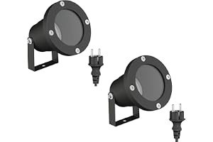 ledscom.de 2x trädgårdsspotlight DUK för utomhusbruk, IP65, stickpropp, svart, 1x GU10 max. 15W