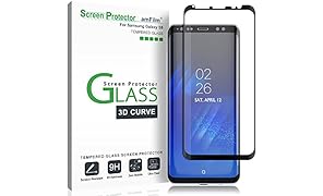Galaxy S8 Pellicola Protettiva, amFilm Copertura Totale (Curva 3D) Vetro Temperato Protezione Schermo per Samsung Galaxy S8 (1 Pack, Nero)