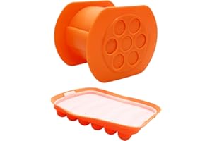 HUSALSEA Cevapcici Presse Hot Dog Maker Sausage Mould Manuelles Hot-Dog-Wurstform-Set Diy Hausgemachte Fleischstreifenpresse Mit 7 LöChern NahrungsergäNzungsmittel FüR Kinder, Gelee, Schokolade, BBQ (Orange)