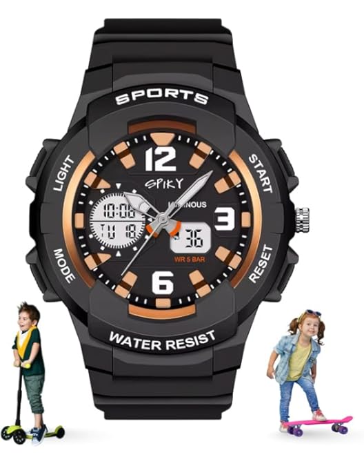 Zoop Pop Upgrades Quartz Analog Digital Black Dial Orange Plastic