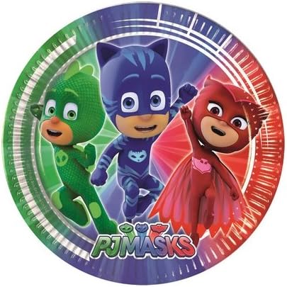 PJ Masks Super pigiamini Decoration Parties – Kit N ° 4 cdc- (24 Plates, 24 Cups, 40 Napkins, 1 tablecover