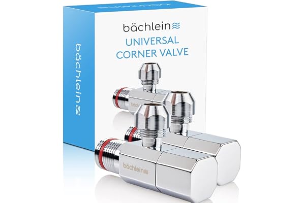 Bächlein universal hörnventil självtätande [uppsättning av 2], 1/2 tums hörnregleringsventil för kall- och varmvattenledningar med klassisk skruvkapsel