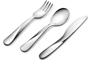 Alessi Giro Kids Collection UNS06S3, Juego de Cubiertos para Niños para los Primeros Almuerzos Solos, Acero Inoxidable 18/10, Acero