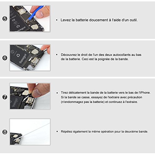 Velagol Batterie Interne Pour iPhone 6 Batterie 1810mAh Batterie en Lithium-Ion Rechargeable de Remplacement Pour iPhone 6 avec Kit d outils Carte de Garantie inclus  pas pour iPhone 6S 
