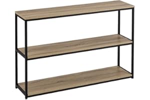 WADIGA Estantería de Acero Negra con 3 baldas Moderna para salón Factory - LOLAhome