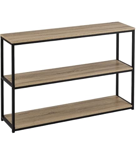 Estantería Cubo De Metal Con 3 Estantes De Madera Natural LOLAhome - 60x30x76 Cm, Soporte 5 Kg Por Estante, Estructura Sólida Y Estable